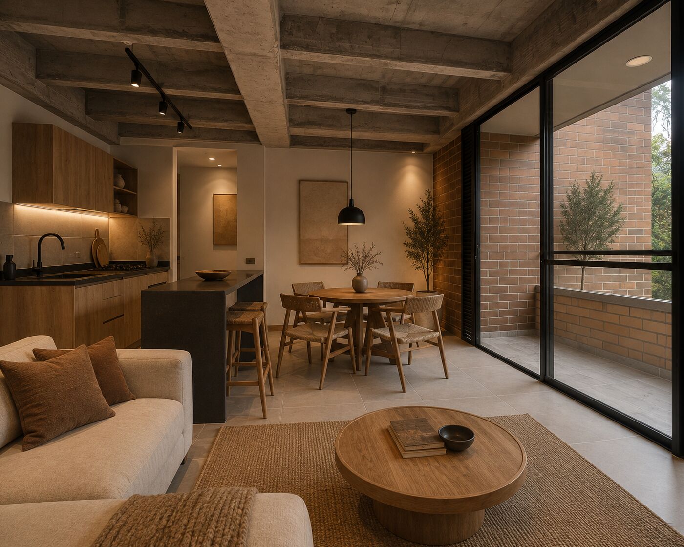 Salón renovado, apartamento en El Poblado, Medellín
