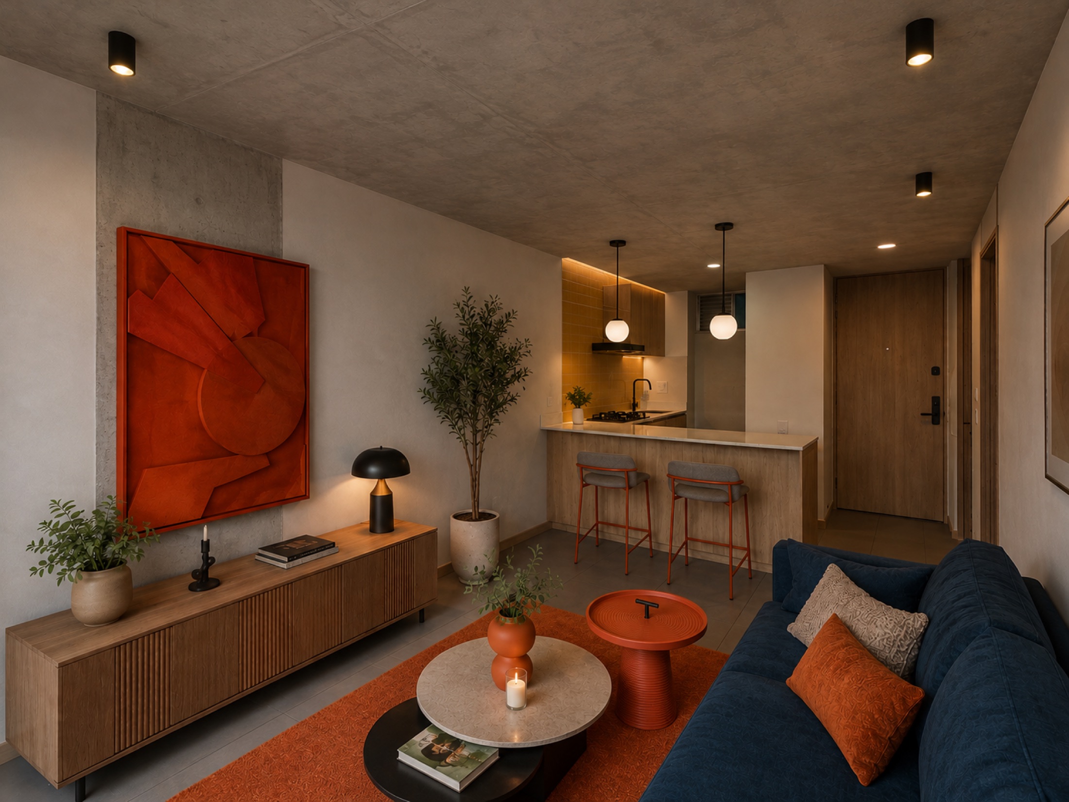 Salón ajustado en un apartamento de Shellmar